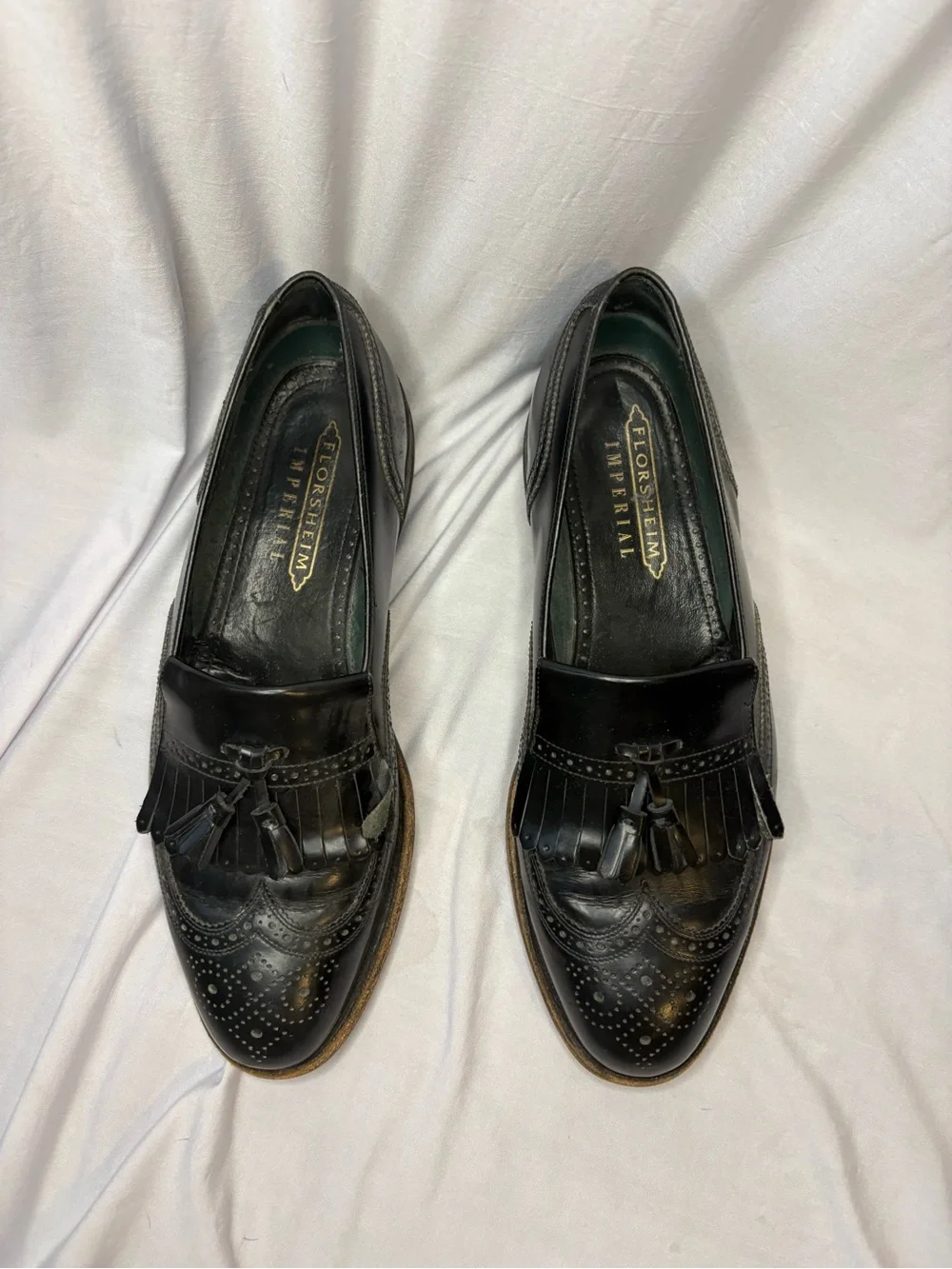 Black Tassel Kiltie Brogue Loafers - Men